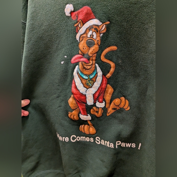 Vintage Green Scooby-Doo Christmas Crew Neck  Sweat Shirt - Picture 2 of 7
